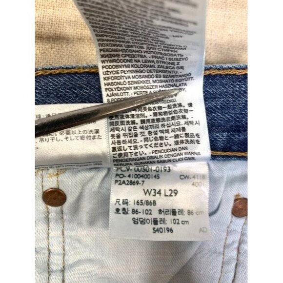 Levis 501XX Original Fit Button-Fly Jeans W34 L29 Blue Straight Leg Button Fly - Picture 12 of 12